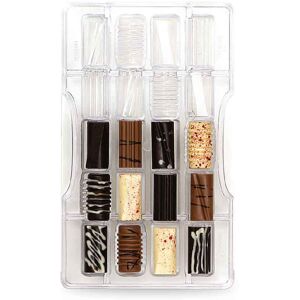 stampo 20 cioccolatini assortiti in policarbonato 3,3 x 1,6 cm decora