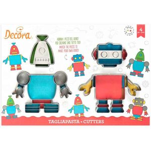 decora set 4 cutters tagliapasta in plastica tema robot