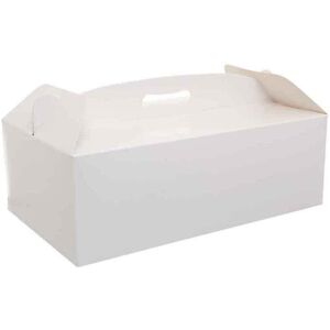 decora scatola rettangolare per torta con manico bianca 31 x 16 x h 12 cm