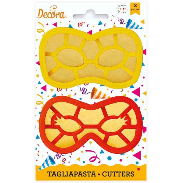 decora set 2 cutters tagliapasta in plastica maschera di carnevale 2