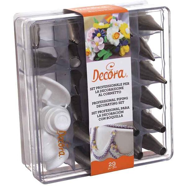 cofanetto set professionale decorazione 29 pezzi in acciaio inox decora