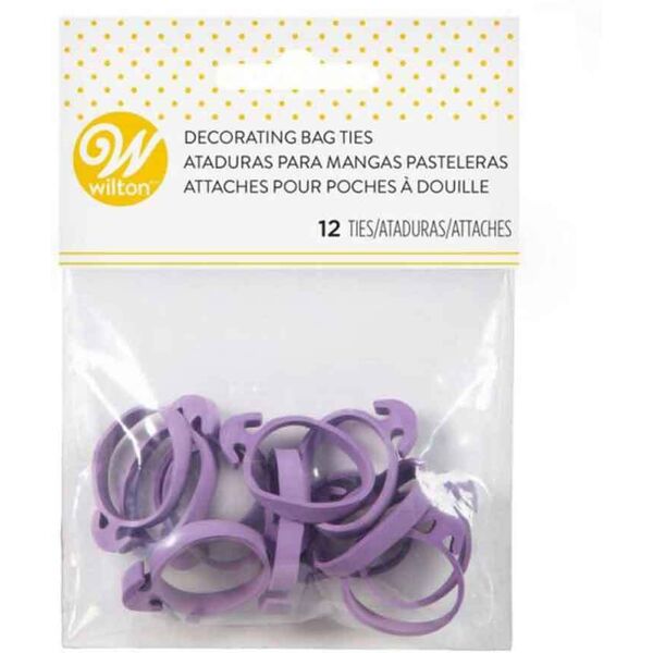 confezione da 12 elastici per chiudere sacchetti e sac À poche wilton