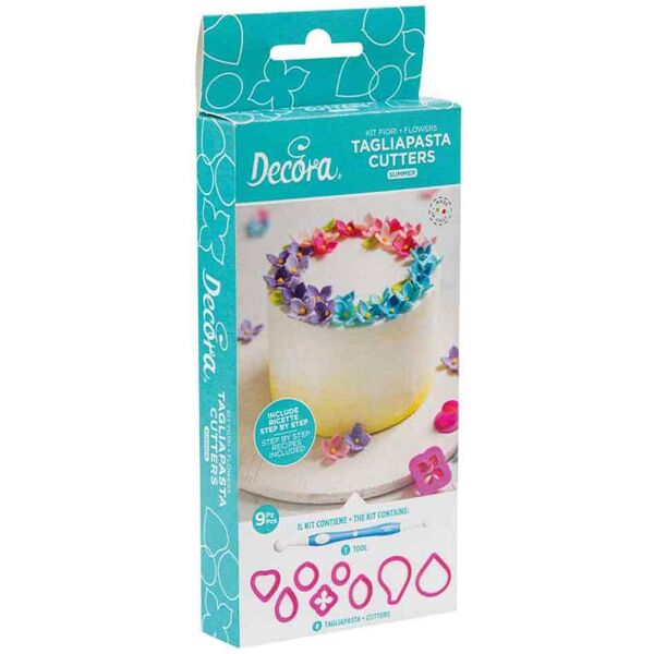 decora set estate 8 cutters tagliapasta e strumento per fiori e petali