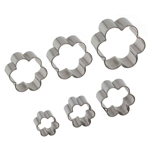 graziano set 6 cutters tagliapasta in acciaio inox fiore