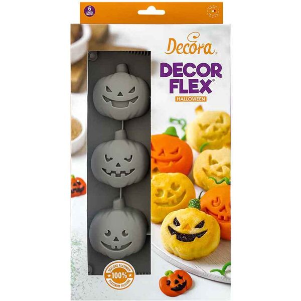 decora stampo antiaderente in silicone per 6 zucche halloween 6,5x7xh3cm