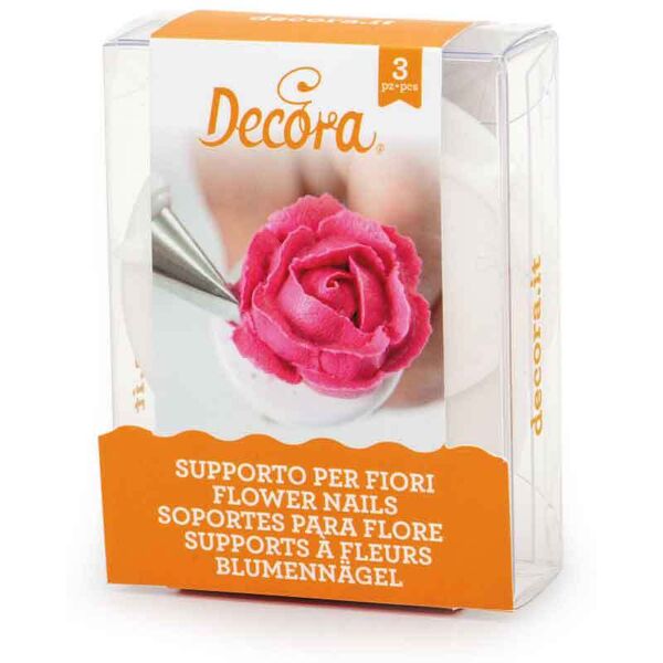 decora set 3 supporti per fiori in plastica per realizzare fiori con sac a poche