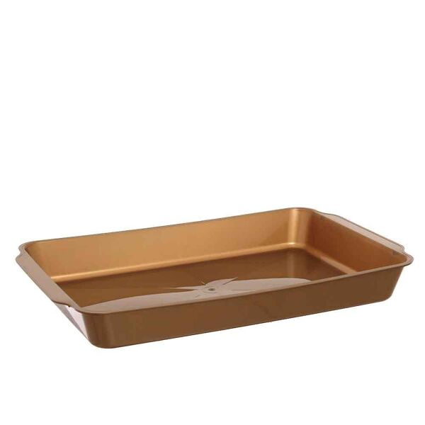 erremme contenitore per tiramisù in plastica riutilizzabile oro 36x23,2cm