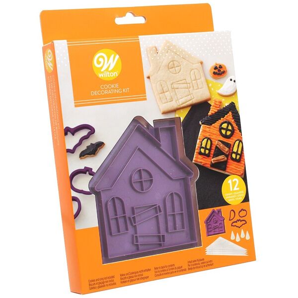 wilton set 4 tagliapasta halloween casa stregata e 4 sac a poche con beccucci