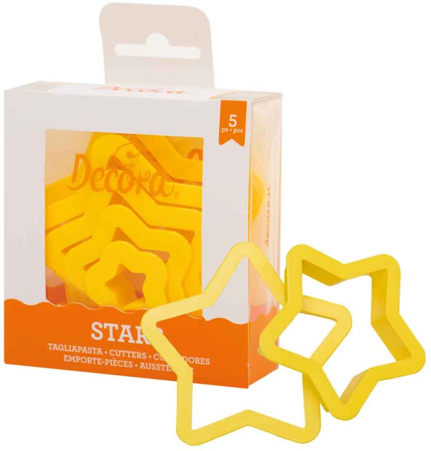 decora set 5 cutters tagliapasta formine in plastica forma stella