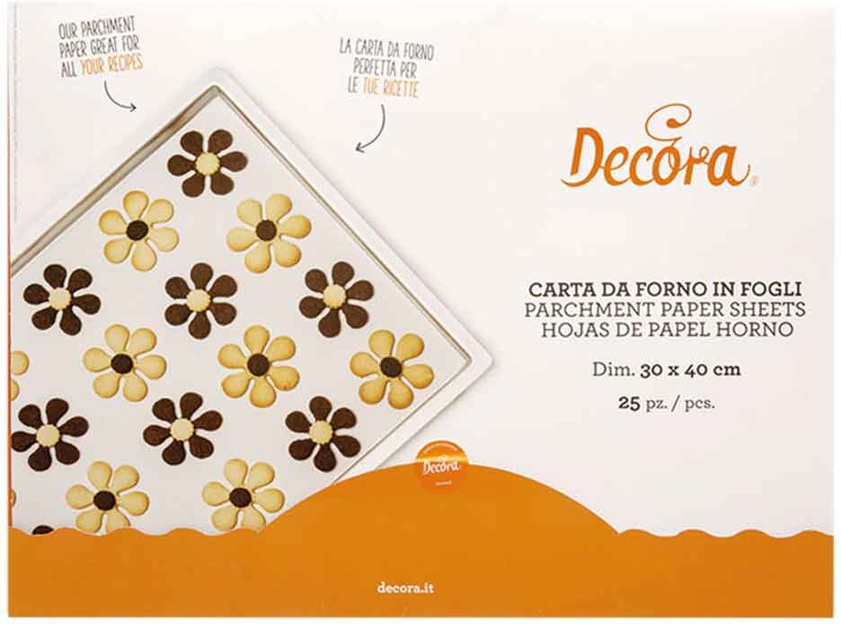 decora 25 fogli di carta da forno rettangolari pretagliati da 30x40 cm