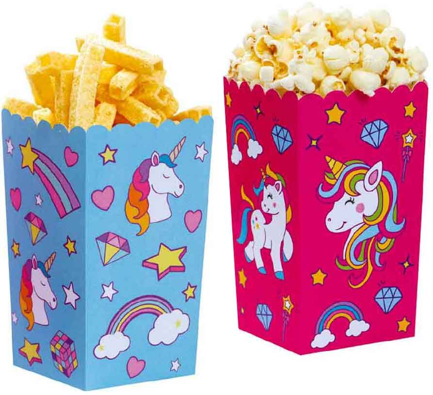 decora 6 party box in cartoncino unicorno compostabili 7 x 7 x 14 h cm