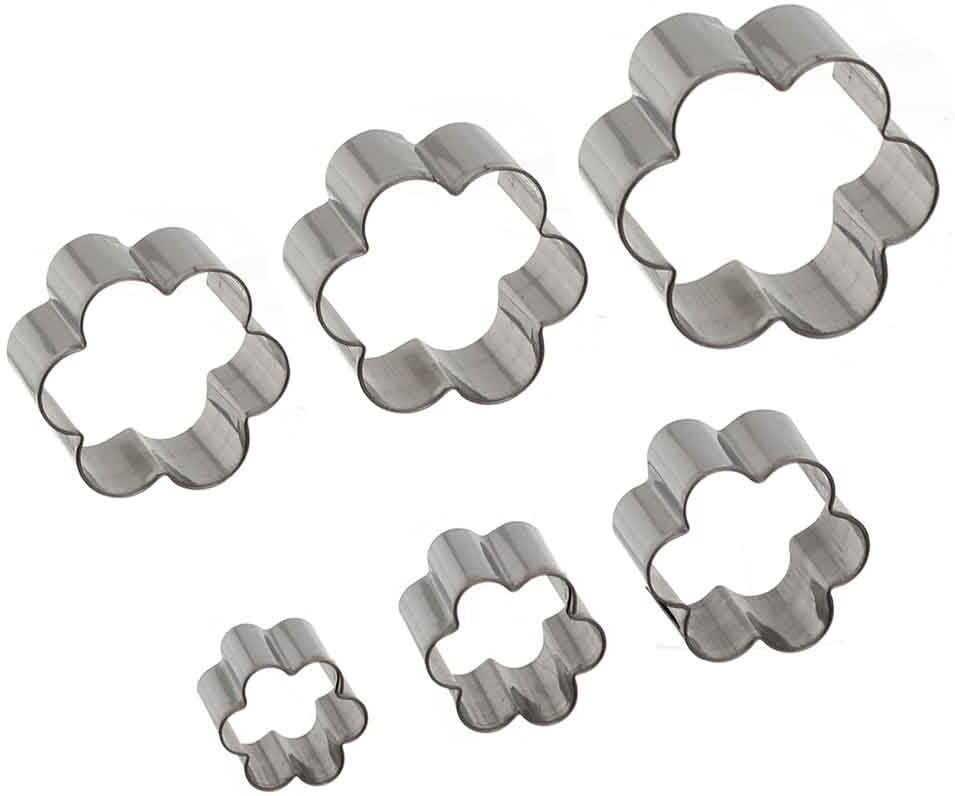 graziano set 6 cutters tagliapasta in acciaio inox fiore