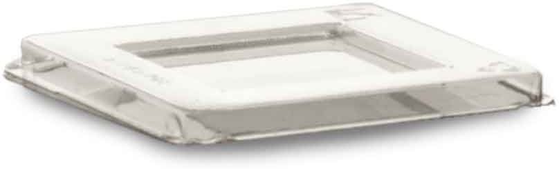 poloplast 50 coperchi piatti quadrati in plastica pet trasparente 6,2 x 6,2 cm