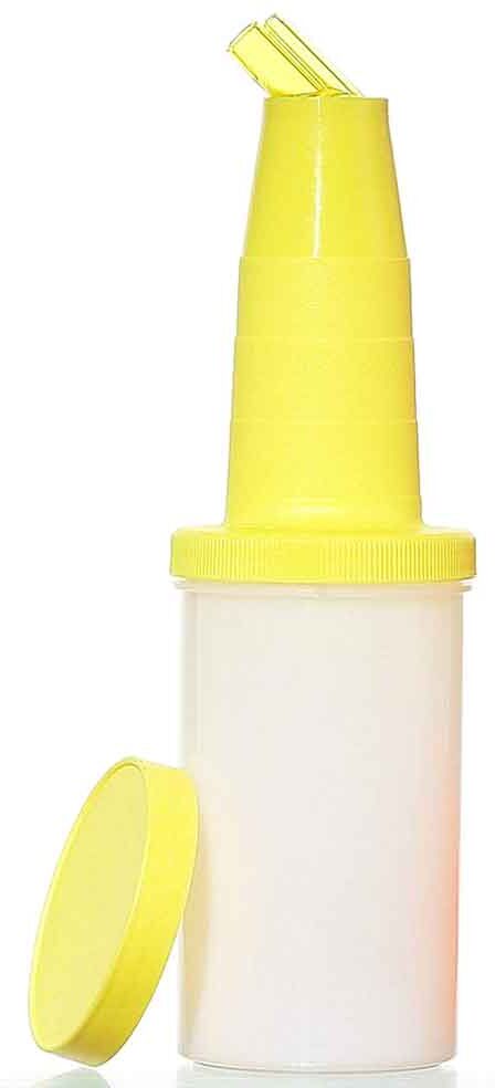 papolab speed bottle bottiglia dosatore con beccuccio giallo per barman 1 litro