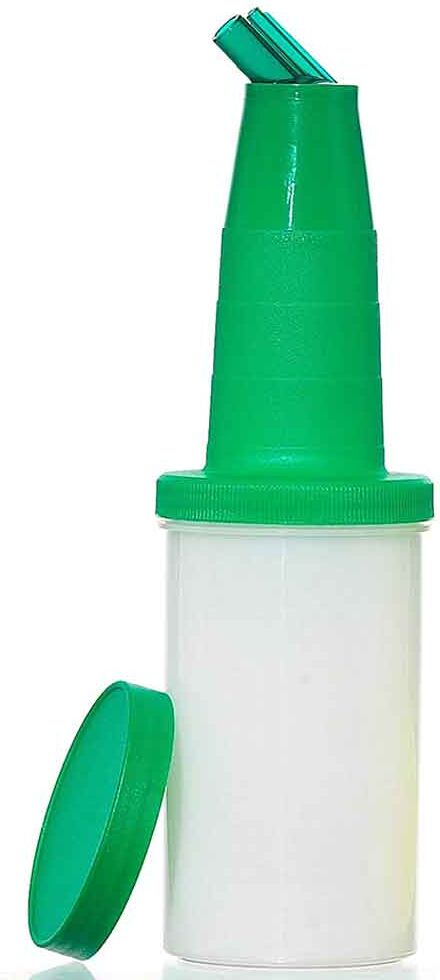 papolab speed bottle bottiglia dosatore con beccuccio verde per barman 1 litro