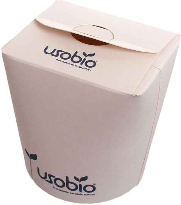 usobio 50 contenitori per asporto in cartoncino compostabile Ø8 x h 9,5 cm