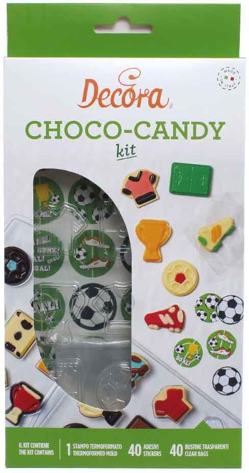 Stampo 12 Cioccolatini Tema Calcio Ø4 Cm Con 40 Bustine E 40 Adesivi Decora