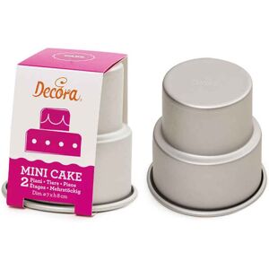 Decora Stampo Per Mini Wedding Cake A 2 Piani In Alluminio Ø7 X H 8 Cm