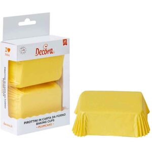 Decora 36 Pirottini Rettangolari Gialli Per Cottura Plumcake 8 X 5 X H 3,2 Cm