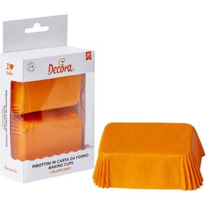 Decora 36 Pirottini Rettangolari Arancio Per Cottura Plumcake 8 X 5 X H 3,2 Cm