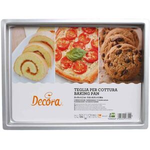 Decora Teglia Professionale Per Forno In Alluminio Rettangolare 28x38 H 2,5 Cm