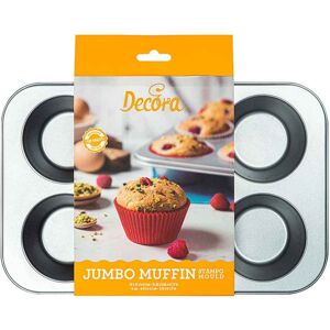 decora teglia per 6 jumbo muffin di ø6 cm in acciaio antiaderente