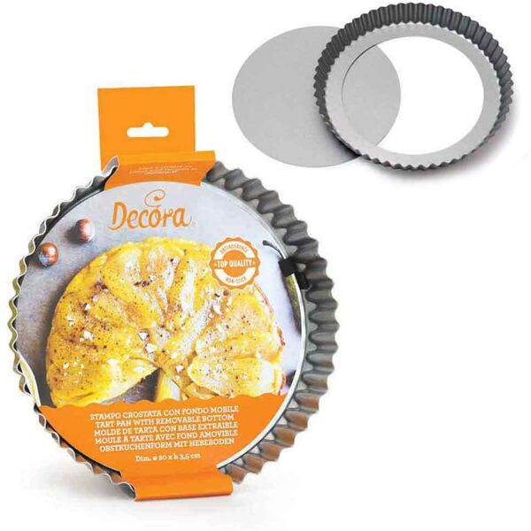 decora stampo tondo per crostata fondo mobile antiaderente Ø30 x 3,5h cm