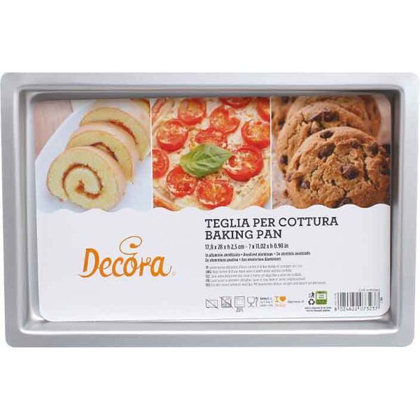 decora teglia professionale per forno in alluminio rettangolare 17,8x28 h 2,5 cm