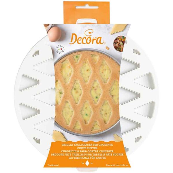 decora griglia tagliapasta per crostata e pastiera in plastica tonda Ø30cm