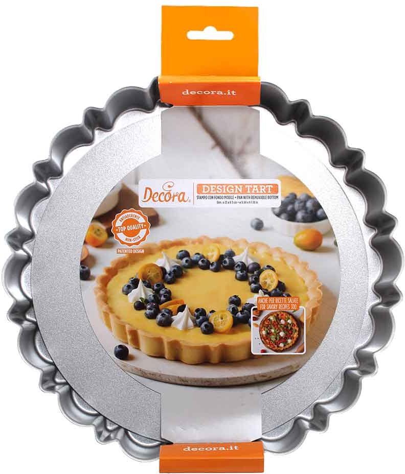 Decora Stampo Tondo Per Crostata Design Fondo Mobile Antiaderente Ø25 X H 3 Cm