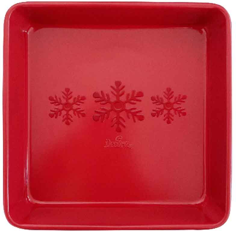 Decora Stampo Quadrato Professionale Antiaderente Natalizio Rosso 24 X 24 X H 5 Cm