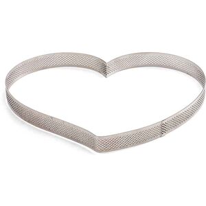 Decora Forma Cuore Microforata Fascia In Acciaio Inox 24 X 22 X 3,5 H Cm