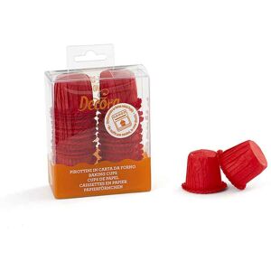 35 Pirottini Bon Bon Increspati Rosso In Carta Ø3 X H 3,5 Cm Decora