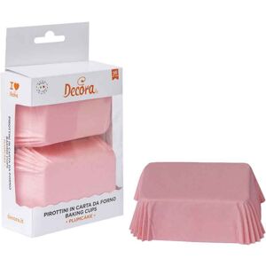 Decora 36 Pirottini Rettangolari Rosa Per Cottura Plumcake 8 X 5 X H 3,2 Cm