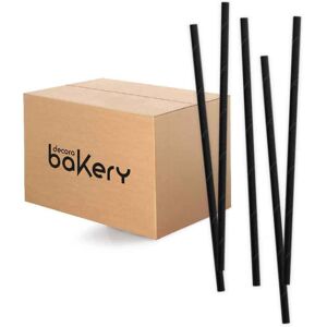 Bakery 480 Cannucce Biodegradabili In Carta Colore Nero 21 Cm Ø6 Mm