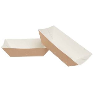 Byo 50 Barchette Patatine Vaschette Street Food In Carta 15,4 X 10,7 Cm 400 Ml