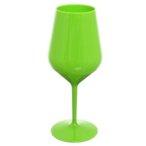 Goldplast Set 6 Bicchieri Calici Da Vino E Cocktail Verde Fluo Infrangibili Lavabili 470cc
