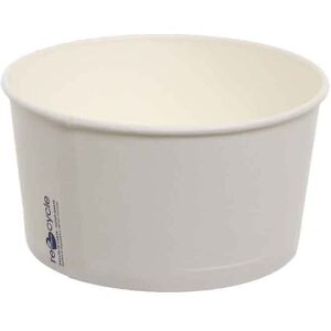 Poloplast 50 Ciotole Di Carta Poke Bowl Rotonde Bianche Ø15 X H 8 Cm