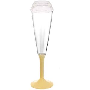 goldplast 20 calici flute maxi riutilizzabili champagne 160ml con coperchio