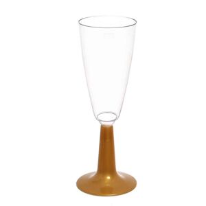 poloplast 20 flutes calici di plastica monouso con gambo corto oro