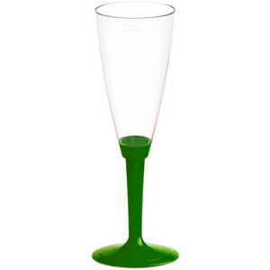 poloplast 20 flutes calici di plastica monouso con gambo alto verde scuro