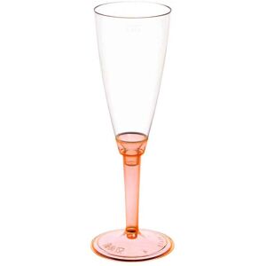 poloplast 20 flutes calici di plastica monouso con gambo alto arancio fluo