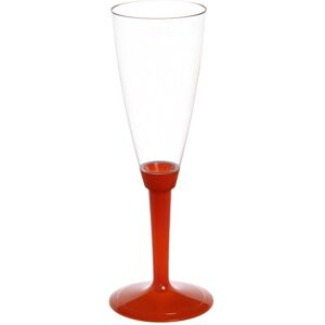 poloplast 20 flutes calici di plastica monouso con gambo alto arancione