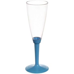 poloplast 20 flutes calici di plastica monouso con gambo alto azzurro