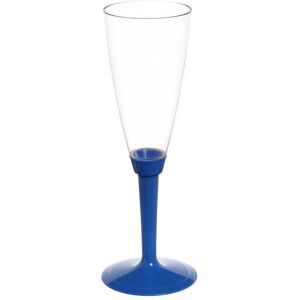 poloplast 20 flutes calici di plastica monouso con gambo alto blu