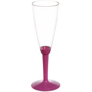 poloplast 20 flutes calici di plastica monouso con gambo alto fucsia