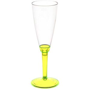 poloplast 20 flutes calici di plastica monouso con gambo alto giallo fluo