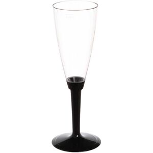 poloplast 20 flutes calici di plastica monouso con gambo alto nero