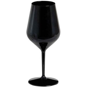 goldplast set 6 bicchieri calici da vino e cocktail neri infrangibili riutilizzabili 470cc