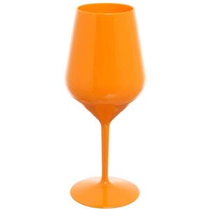 goldplast set 6 bicchieri calici da vino e cocktail arancioni infrangibili lavabili 470cc